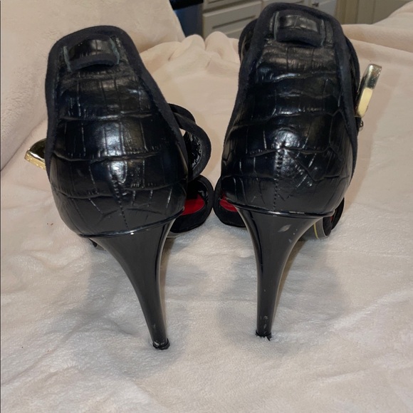 💖 Vintage Y2K Charles Jourdan Paris Black Leather stilettos - Picture 6 of 8